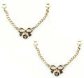 Gold tone ribbon bow chain pendant for hanging garments.