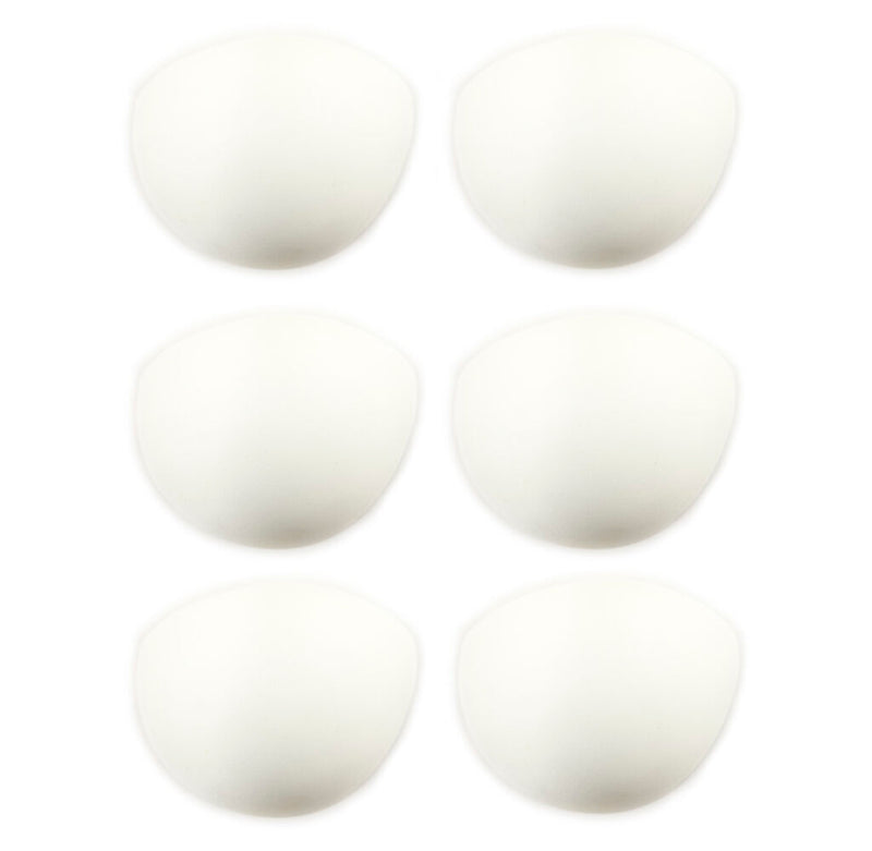 Three pairs of 5XL white bra pads displayed on a flat surface.