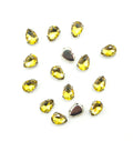 Set of 15 golden yellow teardrop glass crystal sew in trims.
