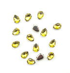 Set of 15 golden yellow teardrop glass crystal sew in trims.