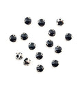 Set of 15 small black round crystal sew in trims displayed