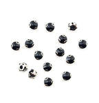 Set of 15 small black round crystal sew in trims displayed
