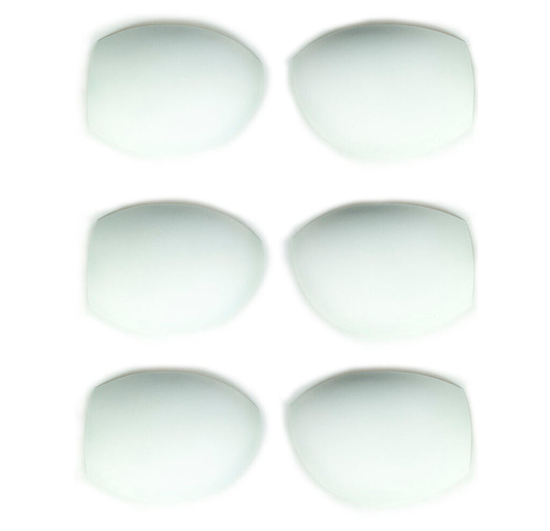 Three pairs of size L white replacement bra pads displayed.