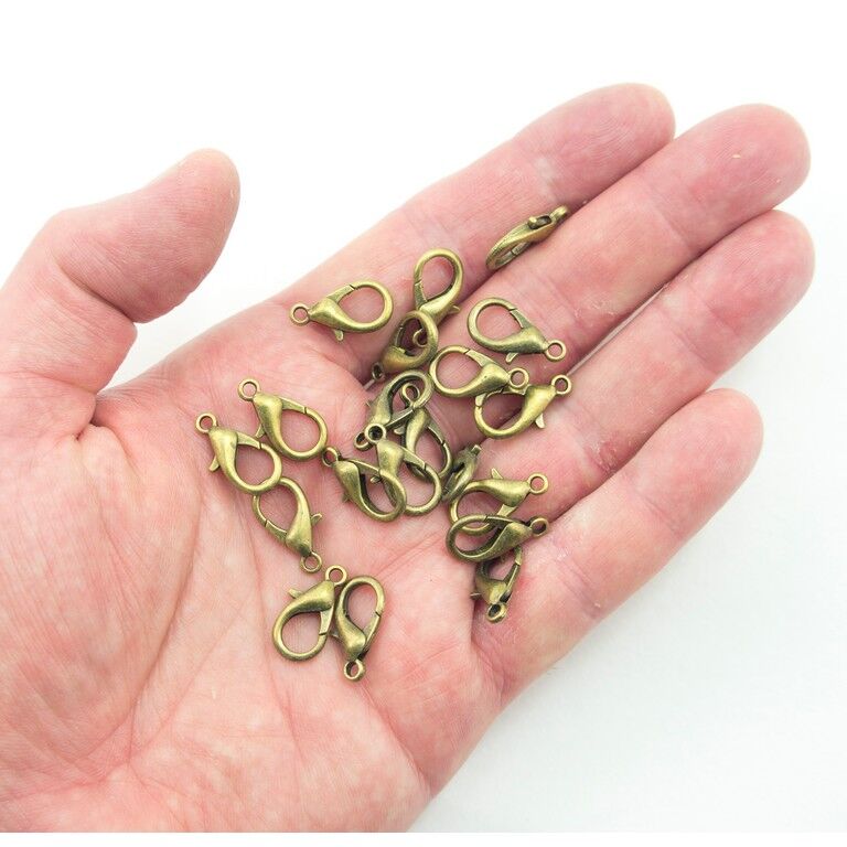 Pack of 20 Bronze-Tone Lobster Claw Clasps for Craft, Garment & Accessory Making - 18 mm