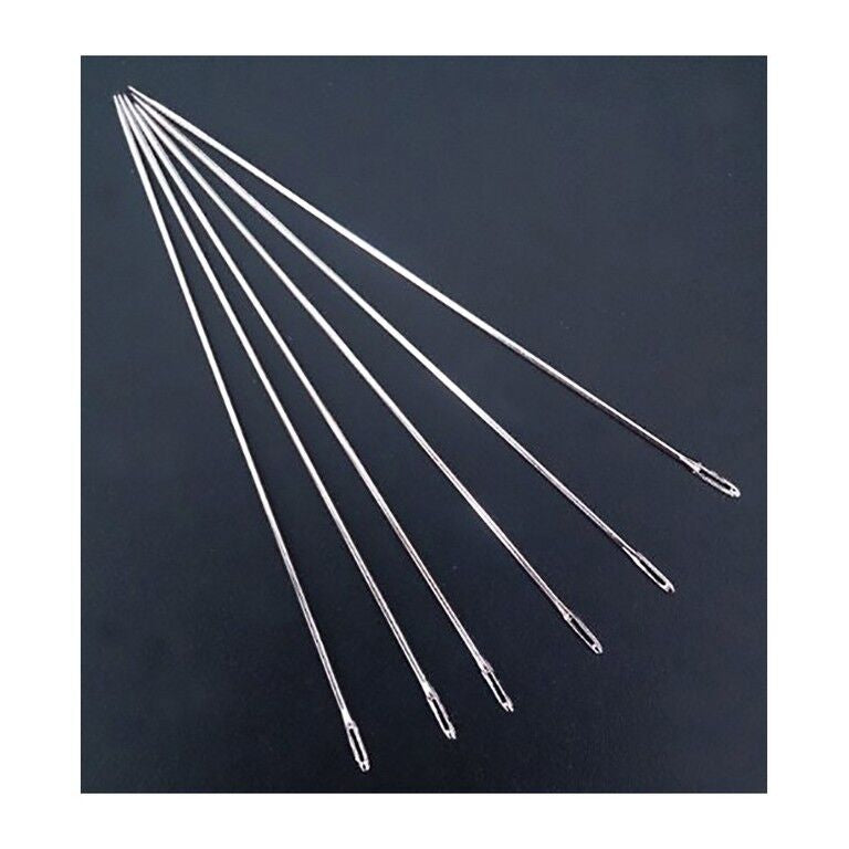 Pack of 25 extra thin classic style hand sewing needles, 33 mm long.