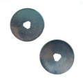 Two 45 mm rotary blades for straight cutting, packaged for easy storage.