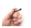 Steel leather punch tool showing teardrop design and size.