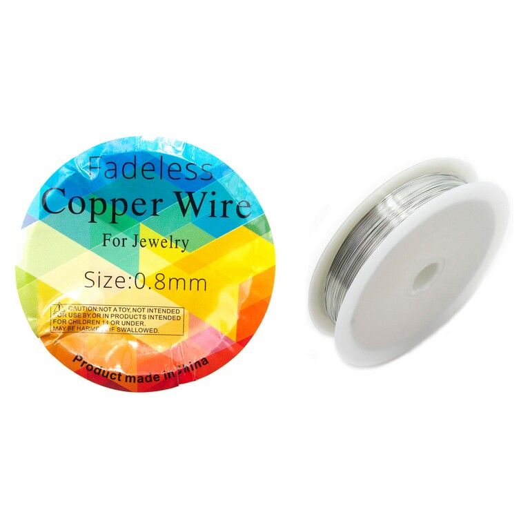 A Roll of Silver Tone Tarnish Resistant Bare Copper Beading Art Craft Wire - 0.8 mm Approx 10 metres