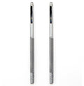Two 1.5 mm round steel leather punches on a wooden surface.