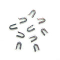Set of 10 metal ends for 5 mm spiral boning in silver tone.