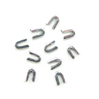 Set of 10 metal ends for 5 mm spiral boning in silver tone.