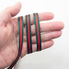 Red & Green Ribbon Trim for Dress, Garment, Hat & Soft Furnishing Embellishment - 5 Metres x 10 mm