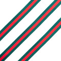 Red & Green Ribbon Trim for Dress, Garment, Hat & Soft Furnishing Embellishment - 5 Metres x 10 mm