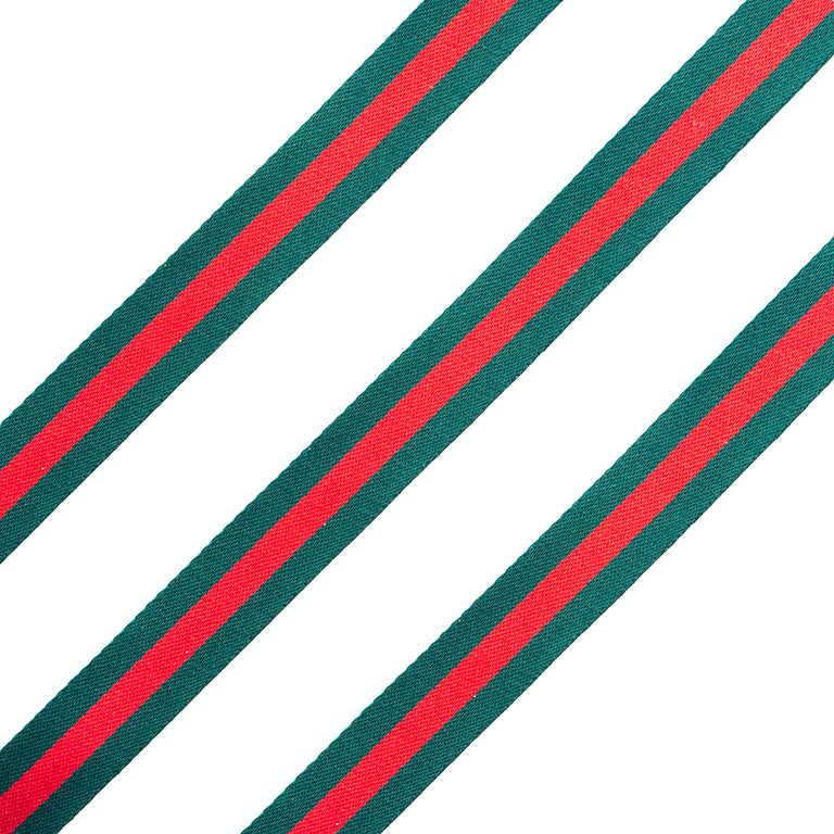 Red & Green Ribbon Trim for Dress, Garment, Hat & Soft Furnishing Embellishment - 5 Metres x 10 mm