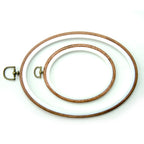 Large wood-effect oval embroidery hoop measuring 21 x 15 cm