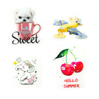 Variety of fashion motifs in a pack of iron-on transfers.