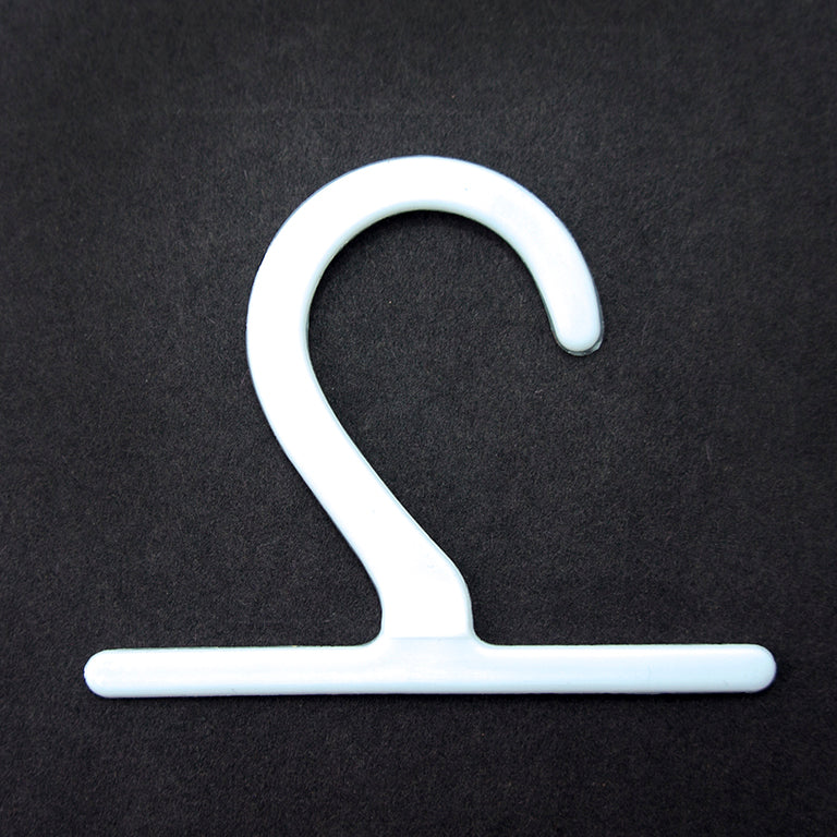 Pack of 48 small white plastic hangers for fabric samples.
