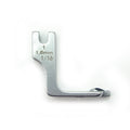 Industrial sewing machine hemming foot showing side view