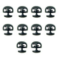 Pack of 10 black metal hoodie cord locks displayed on a white background.