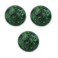 Pack of 3 green luxurious fashion crystal buttons, 20 mm diameter.