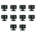 Set of 10 round black metal hoodie cord locks displayed