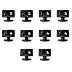Set of 10 round black metal hoodie cord locks displayed