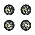 Set of 4 snow flake buttons in black acrylic setting