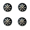 Set of 4 clear crystal buttons in black acrylic settings