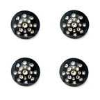 Set of 4 clear crystal buttons in black acrylic settings
