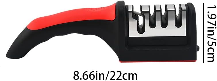 RS-168 3 Stage Manual Sharpener for Kitchen Knives - Ceramic, Tungsten Carbide Plates