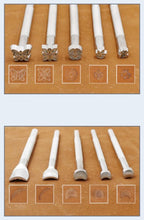 Set of 20 Styles Steel Leather Carving Craft Tool Stamps Punches - Silver Tone
