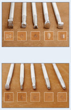 Set of 20 Styles Steel Leather Carving Craft Tool Stamps Punches - Silver Tone