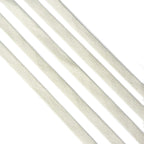 Flat cream cotton rope cord trim on a white background.