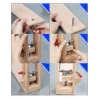 Close-up of the beech wood stitching pony clip showing details