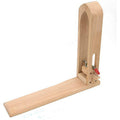 Beech leather craft stitching pony retaining clip on a workbench
