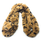 Close-up of soft rabbit fur texture on a stylish scarf.