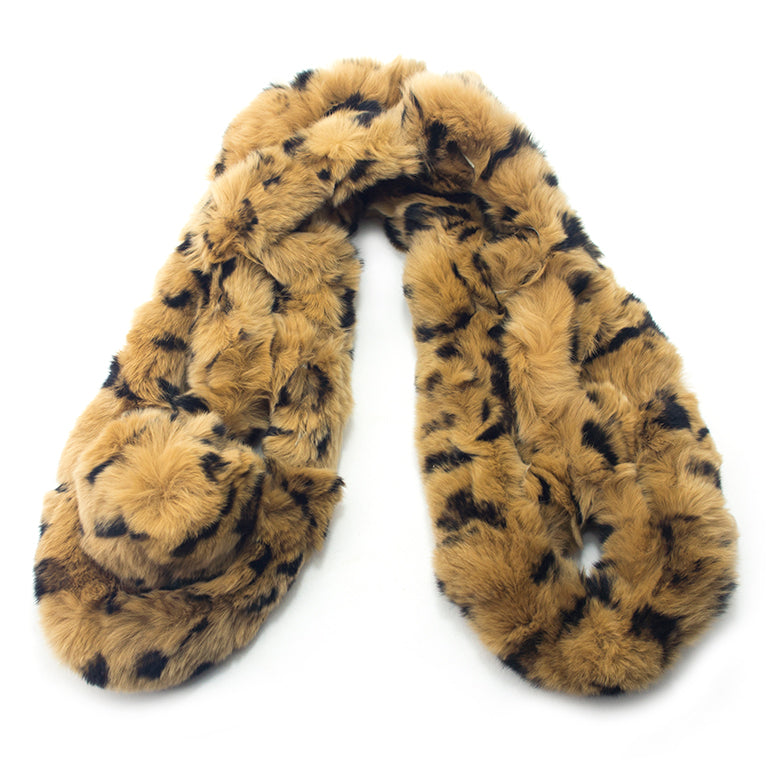 Close-up of soft rabbit fur texture on a stylish scarf.