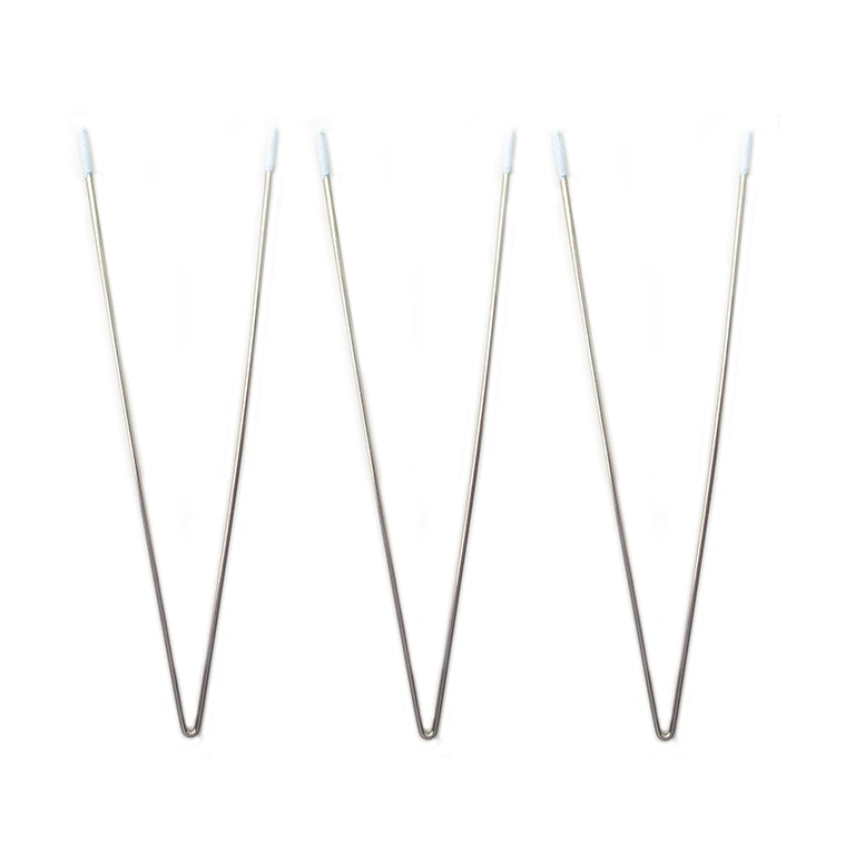 Set of three professional straight steel V wires for corsetry.