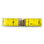 Close-up of clear numbers on Hoechstmass tailors tape measure.