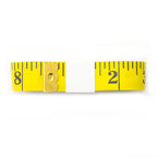 Close-up of the clear large numbers on the tailors tape measure