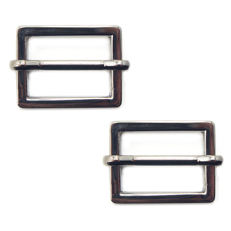 Set of 2 gunmetal tone metal buckles for bags and belts.