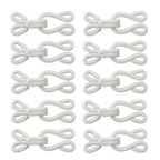 Display of large hooks and eyes fasteners suitable for various garments.