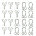 Pack of 10 sets of large copper white fur hooks and eyes fasteners.