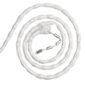 Lead curtain weight hem tape in white fabric, 2 metres long.