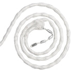 Lead curtain weight hem tape in white fabric, 2 metres long.