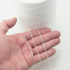 Close-up of the extra strong synthetic thread for bag stitching.