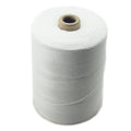 Large spool of white eco friendly synthetic fibre thread.