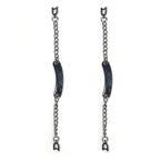 Two gunmetal tone metal chain loops for coat hanging.
