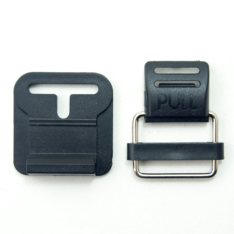 Close-up of magnetic buckles suitable for various accessories.