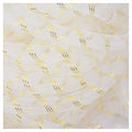 White tubular crin trim with gold trim on a spool